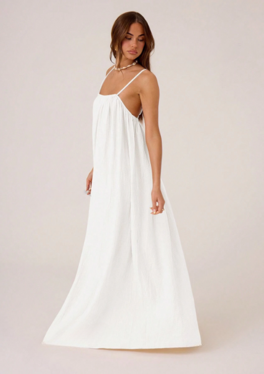 Kaci Maxi Dress - White (Cotton)