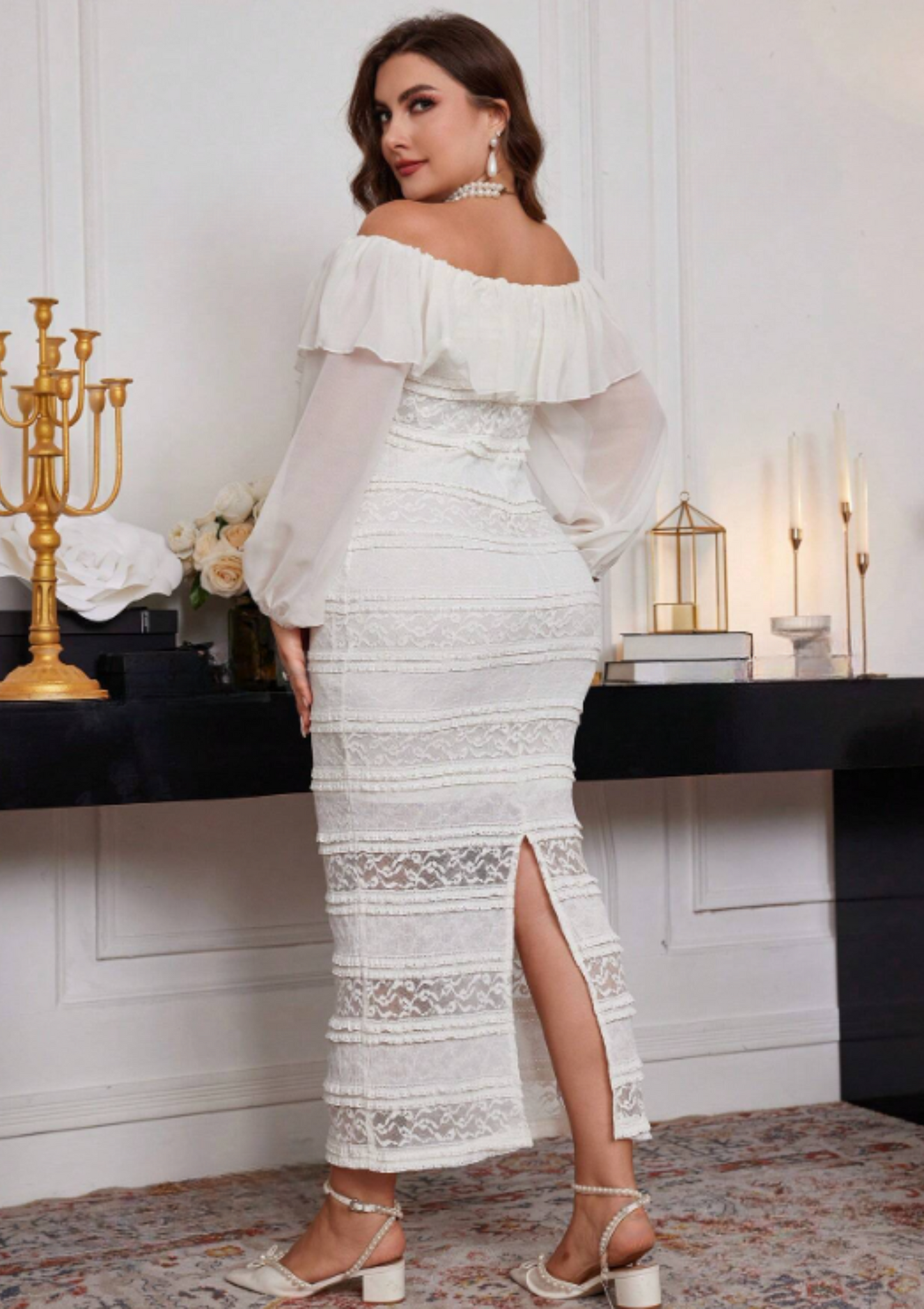 BARBARA OFF SHOULDER MIDI DRESS