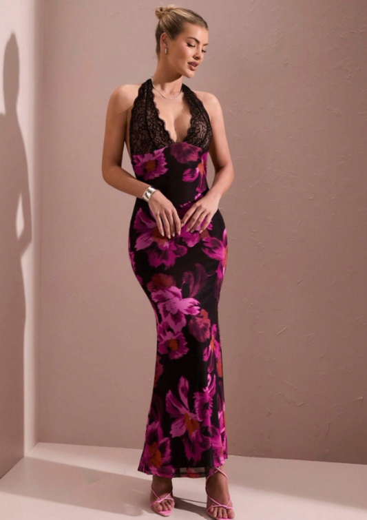 Kelly Lace & Floral Maxi Dress