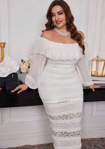 BARBARA OFF SHOULDER MIDI DRESS