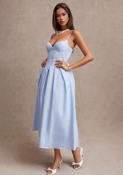 ALLISON MIDI DRESS - BABY BLUE