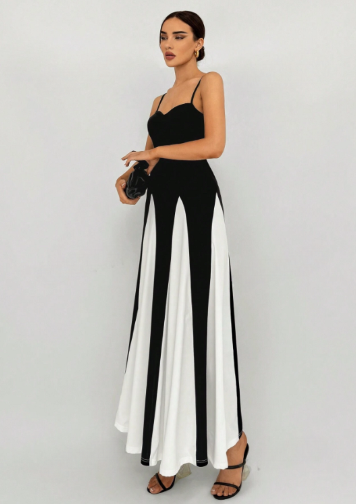 Thalia Maxi Dress - Black & White