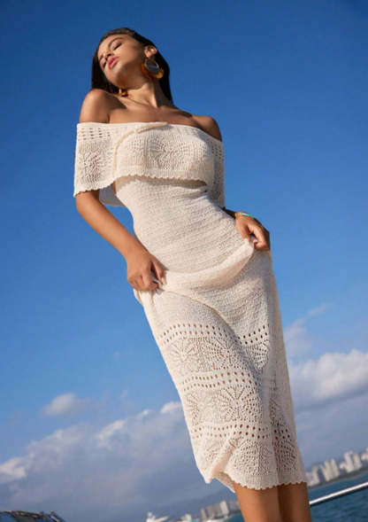 Sukia Crochet Midi Dress