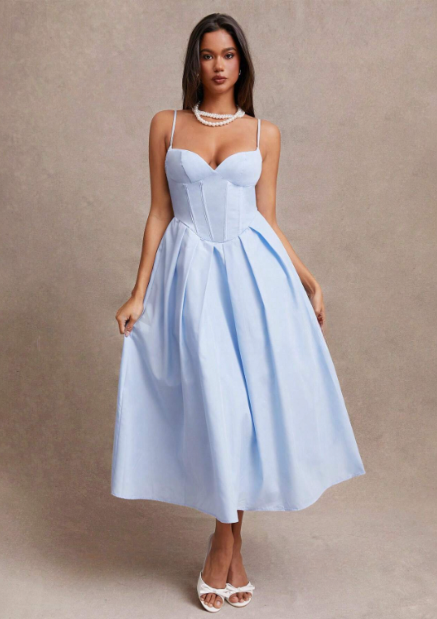 ALLISON MIDI DRESS - BABY BLUE