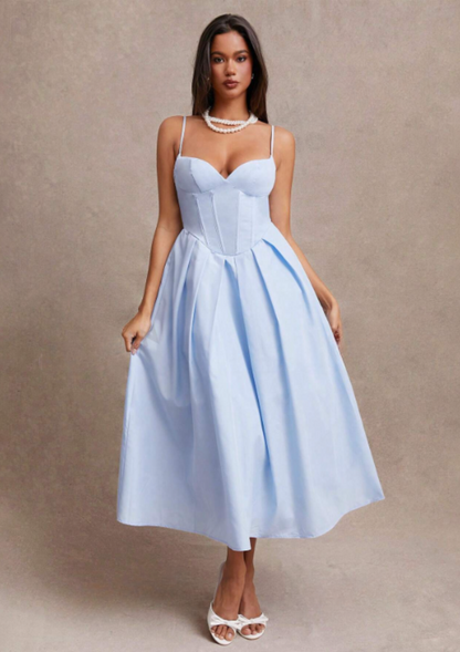 ALLISON MIDI DRESS - BABY BLUE