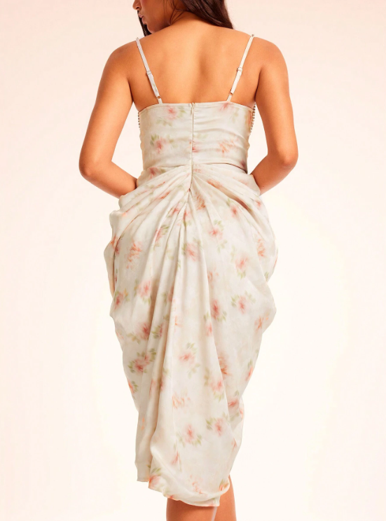 Lottie Floral RhinestoneMidi Dress