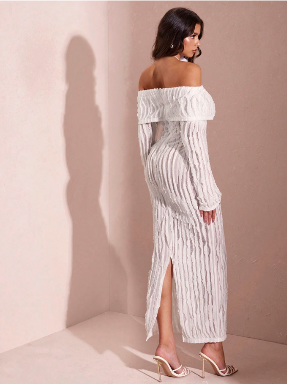 HILARY OFF SHOULDER MIDI DRESS