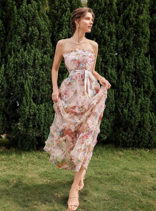 ANABELLE FLORAL EMBROIDERY MAXI DRESS