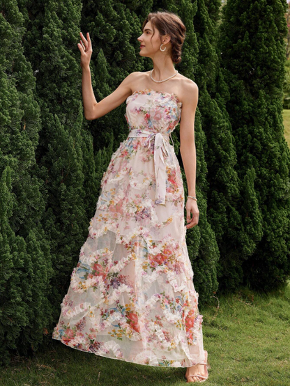 ANABELLE FLORAL EMBROIDERY MAXI DRESS