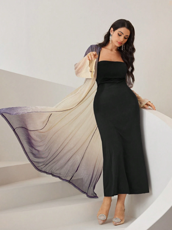 LARK OMBRE ELEGANT JACKET AND MAXI DRESS SET