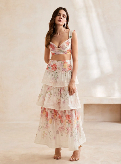 OLLIVIDEA ROMANTIC FLOWER SKIRT SET