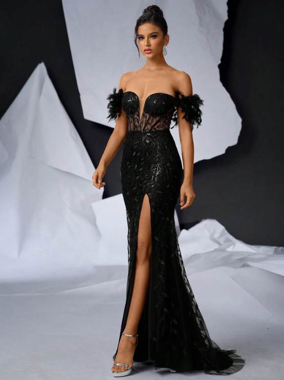 BLACK LUXE DHALIA GOWN