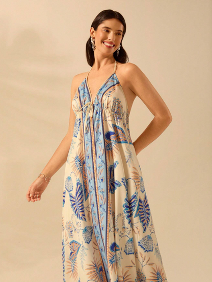 STEPY TROPICAL BOHO MAXI DRESS