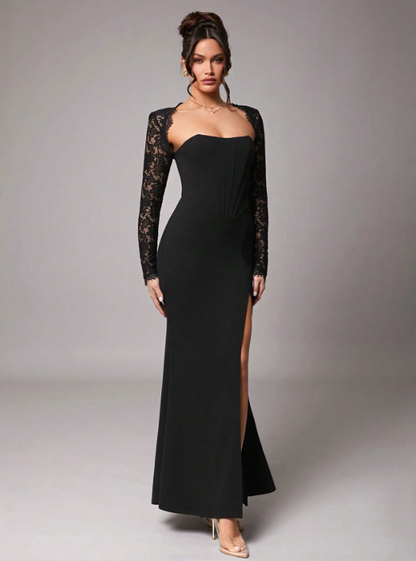 KLEO LACE HIGH SLIT MAXI DRESS