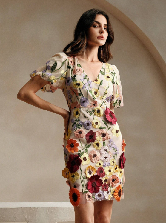 THALIA FLORAL PUFF SLEEVE DRESS