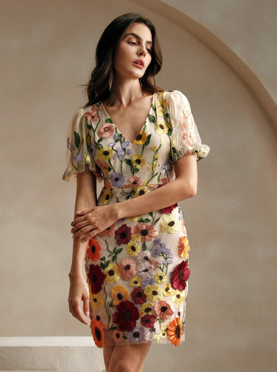 THALIA FLORAL PUFF SLEEVE DRESS