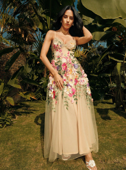 OCTAVIA FLORAL LACE MAXI DRESS