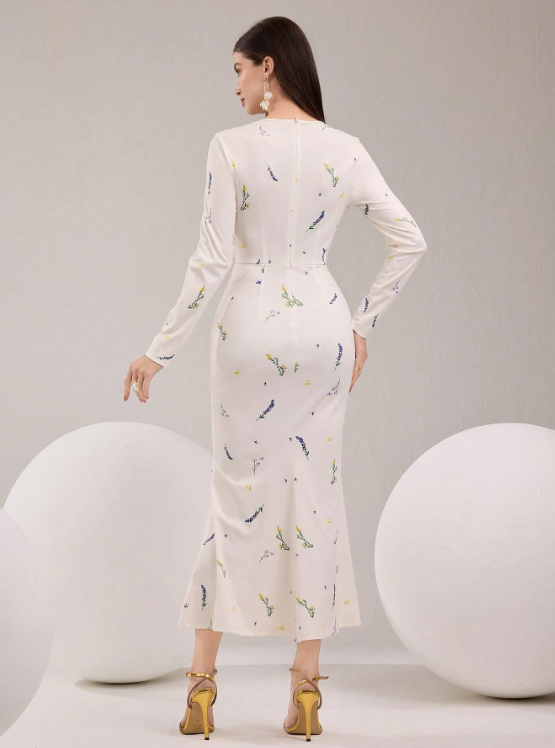 ALESSANDRA 3D Floral MIDI DRESS