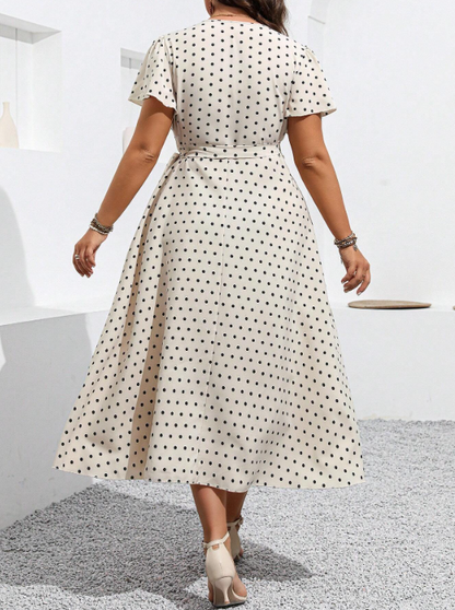 CHARLIZE POLKA DOT WRAP DRESS