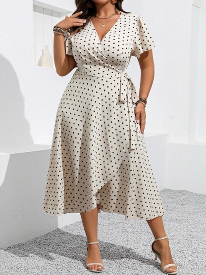 CHARLIZE POLKA DOT WRAP DRESS