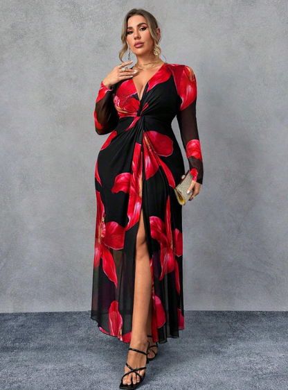 FIORI FLORAL TWIST MAXI DRESS