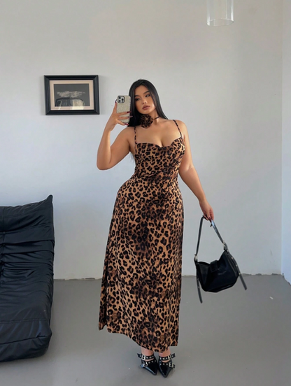 MORGANE LEOPARD MAXI DRESS