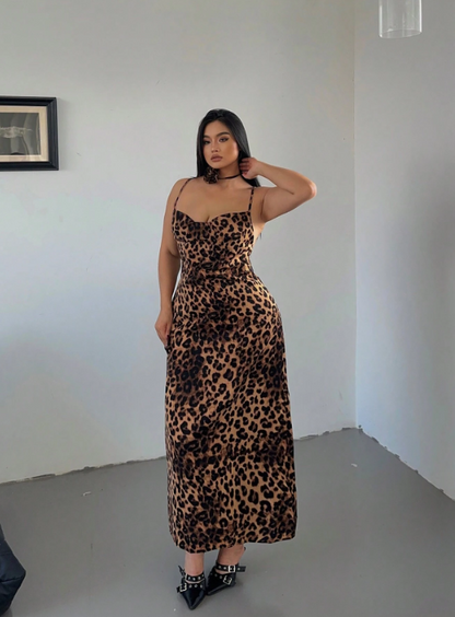 MORGANE LEOPARD MAXI DRESS