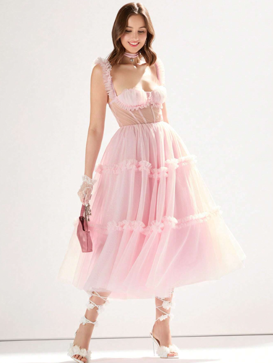 ALICE RUFFLE DRESS - PINK