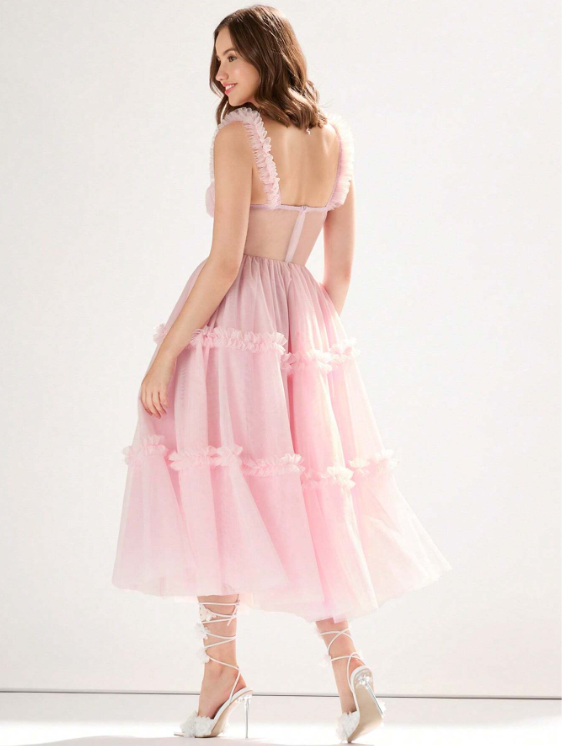 ALICE RUFFLE DRESS - PINK