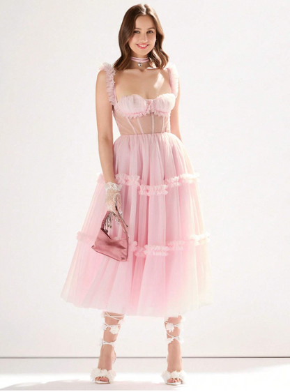 ALICE RUFFLE DRESS - PINK