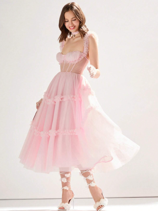 ALICE RUFFLE DRESS - PINK