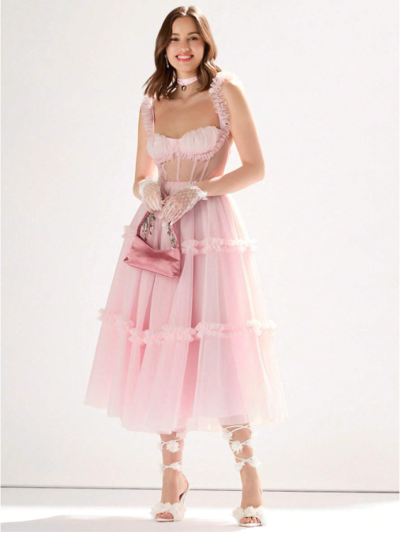 ALICE RUFFLE DRESS - PINK